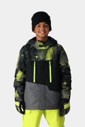 686 Jr. Boy's Geo Insulated Jacket - Green / Yellow / Black