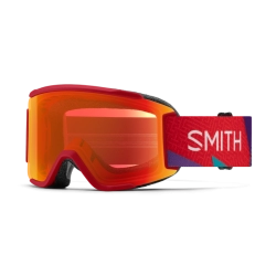 Smith Squad S Snow Goggles Crimson A-Maze-Zing  - ChromaPop Everyday Red Mirror / Yellow