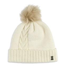 Spyder Women's Plait Pom Hat - Vanilla Latte