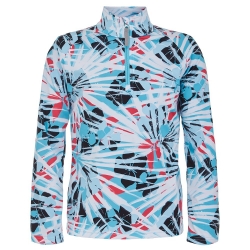 Spyder Girl's Surface Zip T-Neck - Island