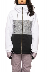 686 Women's Athena Jacket - White Geo Colorblock