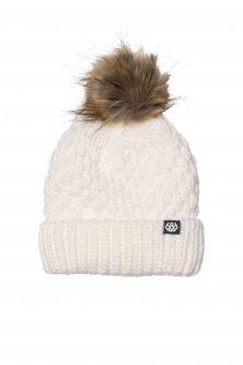 686 Women's Majesty Cable Knit Beanie - White