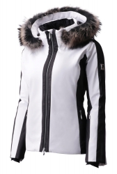 Descente Women's Gianna Jacket Real Fur - Super White / Black