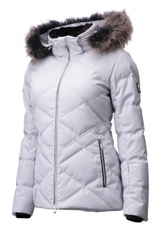 Descente Women's Anabel with Fur Jacket - Silver Shiny Stretch