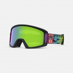 Giro Semi Adult Snow Goggle - Black Split Fountain Mountain Strap with Loden Green/Yellow Lenses