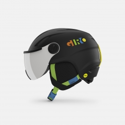 Giro Buzz Mips Free Ride Youth Snow Helmet - Matte Black/ Party Blocks