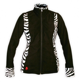 Hot Chillys Women's La Reina Printed Zip Jacket - Black Zebra