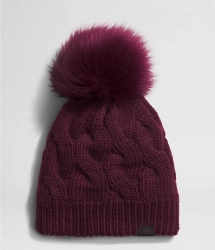 The North Face Oh Mega Fur Pom Beanie - Boysenberry