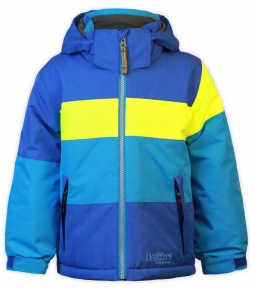 Snow Dragons Boy's Sparks Jacket - Nautical Blue/ Electric Yellow/ Fairway Green
