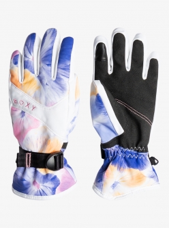 Roxy Girl's Jetty Technical Snowboard / Ski Gloves - Bright White Pansy Pansy Rg