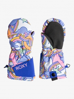 Roxy Girls' Snows Up Technical Snowboard / Ski Mittens - Bright White Big Deal