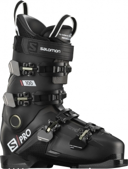 Salomon Men's S/ Pro 100 Snow Ski Boot - Black/ Belluga/ Red