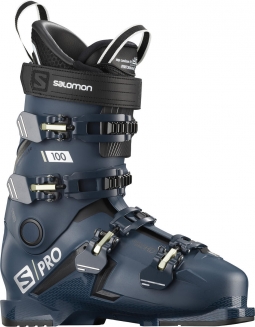 Salomon Men's S/ Pro 100 Snow Ski Boot - Petrol Blue/ Black/ Pale Kaki