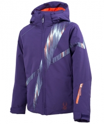 Spyder Girl's Thresh Jacket - Regal and Reg Dashed Print