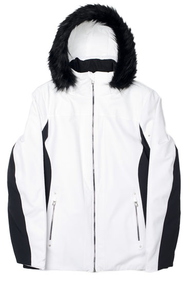 black and white ski jacket