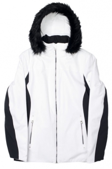 Spyder Women's Diamonte Faux Fur Jacket - White/Black