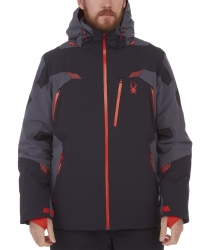 Spyder Men's Leader Jacket - Black/Volcano